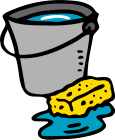 sponging up water