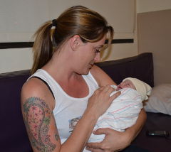 Tammy holding Priya