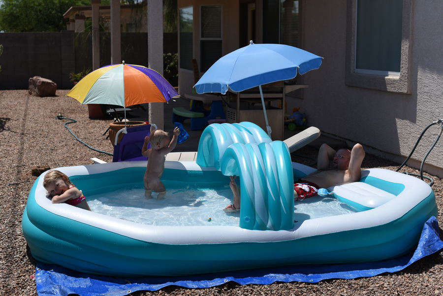 Backyard pool in September