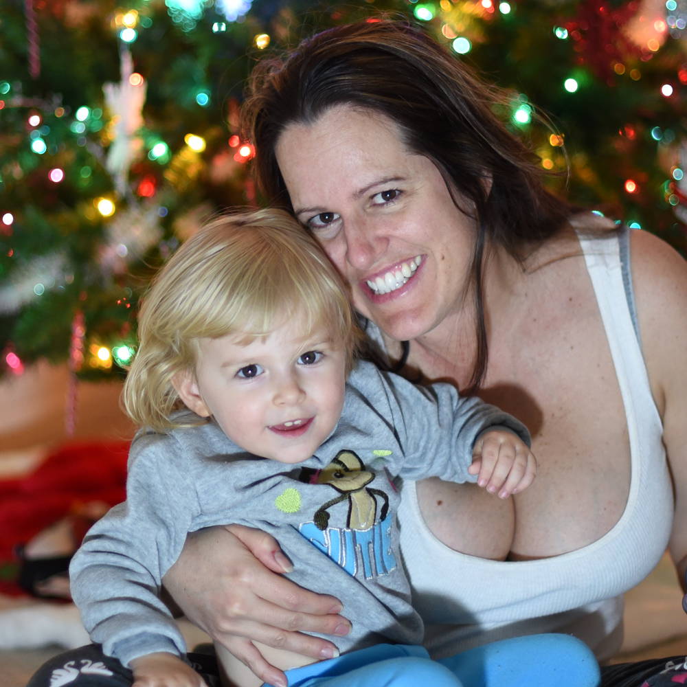 Jen and Priya at Christmas