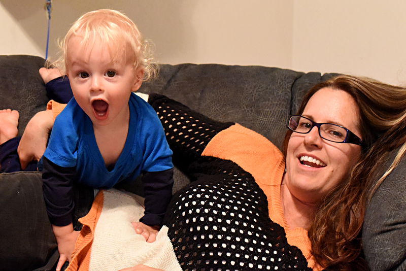 Mom and Remy on the couch