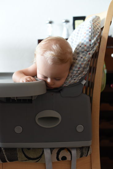 Remy fell asleep in his high-chair