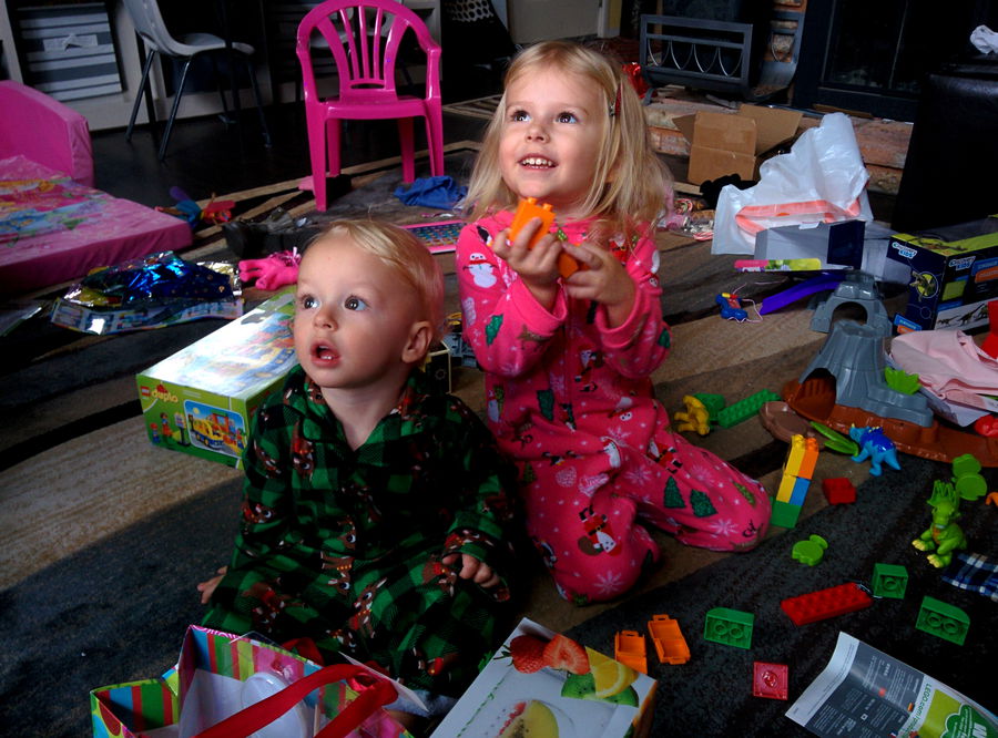 The kids Christmas morning