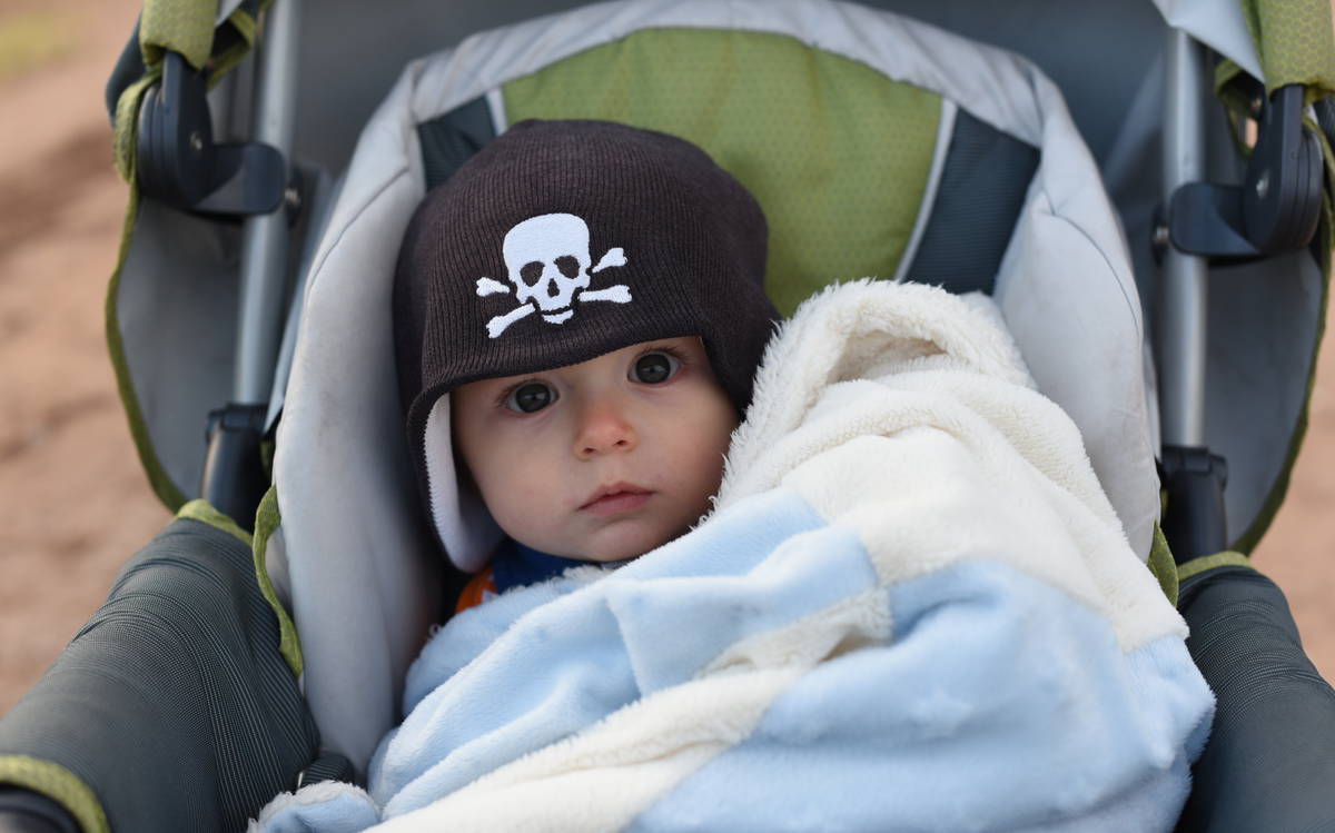 Remy sporting the skull stocking hat