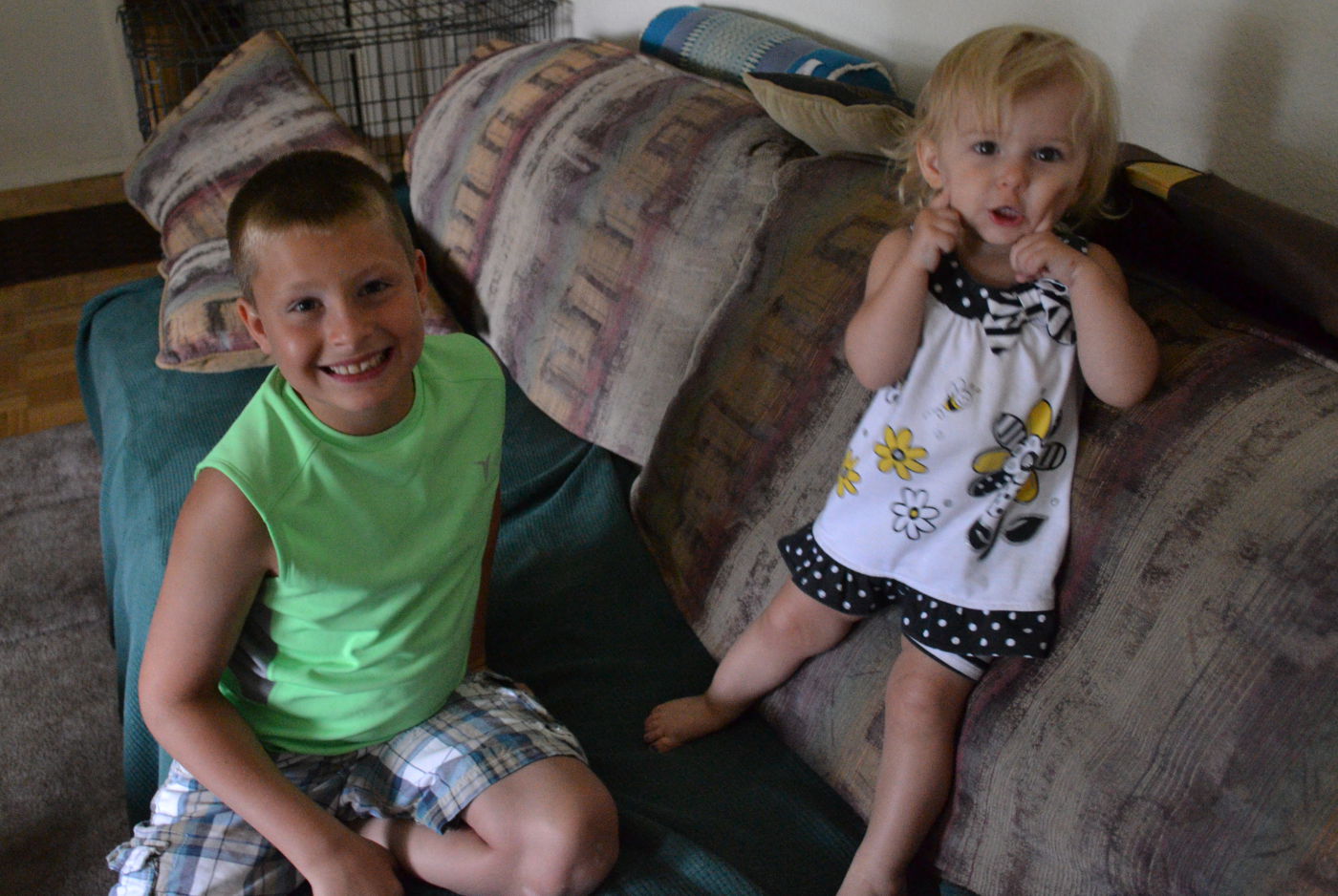 Ben and Priya on the couch